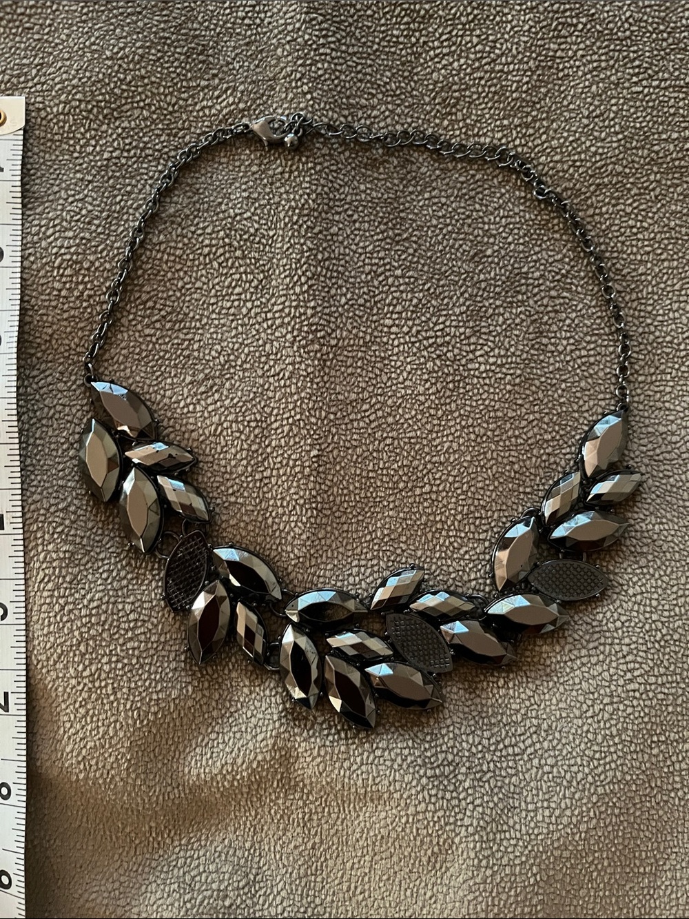 Faceted Hematite Leaf-Cluster Statement Necklace